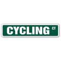 CYCLING Street Sign Childrens Name Room Sign | Indoor/Outdoor | 18 Wide