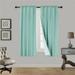 1 panel teal rod pocket foam lined thermal blackout window dressing filtering curtain R64 size 35 wide X 63 length 100 % privacy