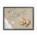 The Stupell Home Decor Collection Hope Written In Sand With Starfish Sand Dollar and Seashell Butterfly Framed Giclee Texturized Art