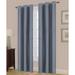 (#72) 1 Panel Slate Blue Solid Thermal Foam Lined Blackout Heavy Thick Window Curtain Drapes Bronze Grommets 95 Length