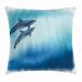 Dolphin Throw Pillow Cushion Cover Underwater Scene with Two Ocean Mammals in Watercolor Style Swimming Image Decorative Square Accent Pillow Case 18 X 18 Inches Dark Blue Pale Blue by Ambesonne
