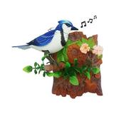 Motion Sensor Dancing Chirping Bird Figurine Wall DÃ©cor - Blue Jay (Vertical)