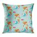 ARHOME Blue Baby with Mermaid Nice Underwater with Starfish Anemone and Fish Whimsical Pillow Case Pillow Cover 18x18 inch Throw Pillow Covers