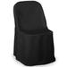 Lann s Linens 10 pcs Polyester Folding Chair Covers for Wedding/Party Black