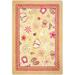 Joy Carpets 1653B Kid Essentials Hearts & Flowers Infants & Toddlers Rectangle Rugs Multi Color - 3 ft. 10 in. x 5 ft. 4 in.