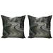 Black and White Throw Pillow Cushion Cover Pack of 2 Curvy Asphalt Road Yellow Line in Middle Nature Forest Trees Zippered Double-Side Digital Print 4 Sizes Black Grey Yellow by Ambesonne