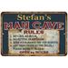 Stefan s Man Cave Rules Chic Rustic Green Sign Home 8x12 Metal 108120049570