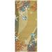 Diva At Home 24 x 60 Brown and Blue Coral Waves Themed Rectangular Area Throw Rug