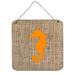 Carolines Treasures BB1018-BL-OR-DS66 Sea Horse Burlap and Orange BB1018 Wall or Door Hanging Prints 6x6 multicolor