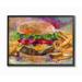 The Stupell Home Decor Collection Brightly Colored Hamburger and Fries Still Life Food Painting Oversized Framed Giclee Texturized Art 16 x 1.5 x 20