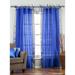 Lined-Enchanting Blue Tie Top Sheer Sari Curtain Drape Panel -60W x 84L-Pair