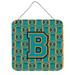 Carolines Treasures CJ1063-BDS66 Letter B Football Aqua Orange and Marine Blue Wall or Door Hanging Prints 6x6