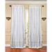 Lined-White with Golden Trim Ring Top Sheer Sari Curtain / -43W x 63L-Piece