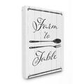 Stupell Home DÃ©cor Farm to Table Kitchen Silverware Wood Texture Word Design Canvas Wall Art by the Saturday Evening Post