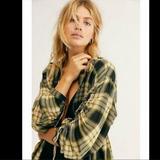 Free People Tops | Free People Pacific Dawn Black Plaid Shirt Sz. S | Color: Black | Size: S