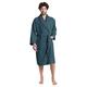 SIORO Mens Terry Cloth Bathrobe Shawl Collar Hotel Spa Cotton Robe Soft Warm Sleepwear Absorbent Calf Length Gown with Pockets, Ink Blue Large