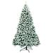 Costway 7.5 Feet Pre-Lit Premium Snow Flocked Hinged Artificial Christmas Tree with 550 Lights