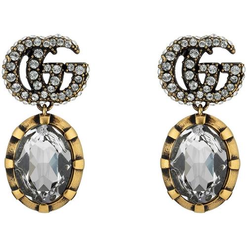 Gucci Ohrringe mit Doppel G und Kristallen