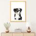 East Urban Home Mini Australian Shepherd Puppy by Watercolor Luv - Painting Print Paper/Metal in Black/White | 32 H x 24 W x 1 D in | Wayfair