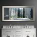 Hensel Modern Bathroom/Vanity Mirror Wood in Gray Laurel Foundry Modern Farmhouse® | 31.5 H x 77 W x 0.75 D in | Wayfair
