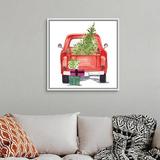 The Holiday Aisle® Christmas Cars III by Jennifer Paxton Parker - Painting Print on Canvas Canvas/Metal in Green | 32 H x 32 W x 1.75 D in | Wayfair