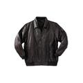 Men's Big & Tall Embossed Leather Bomber Jacket by KingSize in Brown (Size 3XL)