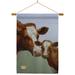 Breeze Decor Cow & Calf 2-Sided Polyester 40 x 28 in. Flag Set in Gray/Green | 40 H x 28 W x 1 D in | Wayfair BD-FA-HS-110095-IP-BO-03-D-US16-AL