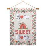 Breeze Decor Welcome Sweet Home 2-Sided Polyester 40" H x 28" W Flag set in Gray | 40 H x 28 W x 1 D in | Wayfair