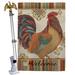 Breeze Decor Welcome Rooster 2-Sided Polyester 40 x 28 in. Flag Set in Brown | 40 H x 28 W x 4 D in | Wayfair BD-FA-HS-110127-IP-BO-02-D-US18-WA
