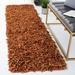 Orange 27 x 0.71 in Indoor Area Rug - Safavieh Handmade Flatweave Area Rug Leather/Cotton | 27 W x 0.71 D in | Wayfair LSG601P-29