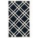 Black/White 30 x 0.63 in Indoor Area Rug - George Oliver Deedgra Geometric Handmade Tufted Wool Area Rug Wool | 30 W x 0.63 D in | Wayfair