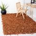 Orange 96 x 0.71 in Indoor Area Rug - Safavieh Handmade Flatweave Area Rug Leather/Cotton | 96 W x 0.71 D in | Wayfair LSG601P-8