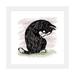East Urban Home Black Cat Grooming by Toru Sanogawa - Painting Print Paper in Black/Gray/Green | 16 H x 16 W x 1 D in | Wayfair