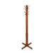 Benjara Wooden Coat Stand w/ X Frame Base & Metal Hooks, Oak Wood/Metal in Brown | 70 H x 16 W x 16 D in | Wayfair BM210430