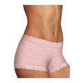 Plus Size Women's Microfiber and Lace Boyshort by Maidenform in Pink Heather Pale Pink (Size 6)