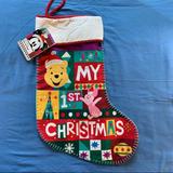 Disney Holiday | Disney Store Pooh & Piglet 1st Christmas Stocking | Color: Green/Red | Size: 17”