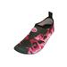 Fashion Print Womens Water Sports Shoes Quick-Dry Aqua Yoga Socks Slip-On with Soles Ladies 10 M US Hot Pink/Black Flames