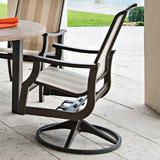 Telescope Casual St. Catherine Swivel Patio Dining Armchair Plastic/Resin/Sling | 39 H x 25.5 W x 29.75 D in | Wayfair HH6J87401