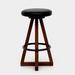 ARTLESS X3 30" Swivel Bar Stool Wood/Upholstered/Leather/Genuine Leather in Gray/Black | 30 H x 16 W x 16 D in | Wayfair A-X3-L-N-BWO-BS