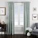 Colcha Linens Bella Drapery Linen Damask Room Darkening Rod Pocket Single Curtain Panel Linen in Green/Blue | 132 H in | Wayfair CPP-LL-AQ-DP-TT