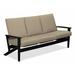 Winston Porter Chrisa Patio Sofa w/ Cushions Plastic/Metal in Black | 38 H x 74.5 W x 31 D in | Wayfair 9BB3BB78B7EB4F499D5D0615E1F981F5