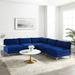 Blue Sectional - Everly Quinn Ardent 5-Piece Performance Velvet Sectional Sofa Velvet | 29 H x 98 W x 98 D in | Wayfair