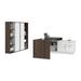 Equinox 3-Piece Set Including 1L-Shaped Desk and 2 Storage Units with 8 Cubbies in antigua & white - Bestar 115851-000052