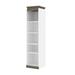 Orion 20W Narrow Shelving Unit in white & walnut grey - Bestar 116162-000017