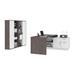 Equinox 3-Piece Set Including 1L-Shaped Desk and 2 Storage Units with 8 Cubbies in bark grey & white - Bestar 115851-000047