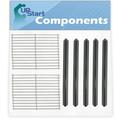 5 BBQ Grill Heat Shield Plate Tent & 2 Cooking Grates Replacement Parts for Weber GENESIS SILVER A NG SWE (PORC) CI GRATES (2004) - Stainless Steel Grid 15 & Porcelain Steel Flavorizer Bar 21.5