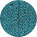 Blue/Green 96 x 0.35 in Indoor Area Rug - East Urban Home Geometric Wool Teal/Steel Blue Area Rug Wool | 96 W x 0.35 D in | Wayfair