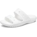 Crocs Classic Sandale , Unisex Sandalen für Erwachsene mit zwei Riemen ,Crocs Logo nicht im Lieferumfang enthalten, Slip On Sliders ,Weiß ,Größe 37-38 EU
