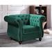 Chesterfield Chair - House of Hampton® Feltner 40.6" Wide Tufted Velvet Chesterfield Chair Wood/Velvet in Green | Wayfair