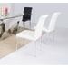 Orren Ellis Alexis Dining Chair Faux Leather/Upholstered/Metal in White | 37.4 H x 17.32 W x 25 D in | Wayfair 252CD13E0A4B4EEDACB6FBA270148A03